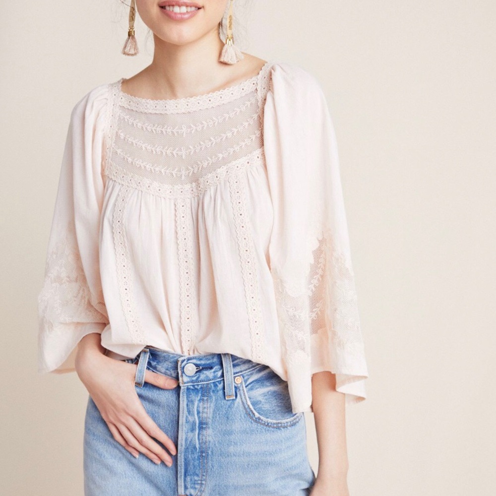 Anthropologie Valentia Peasant Blouse Size 4
